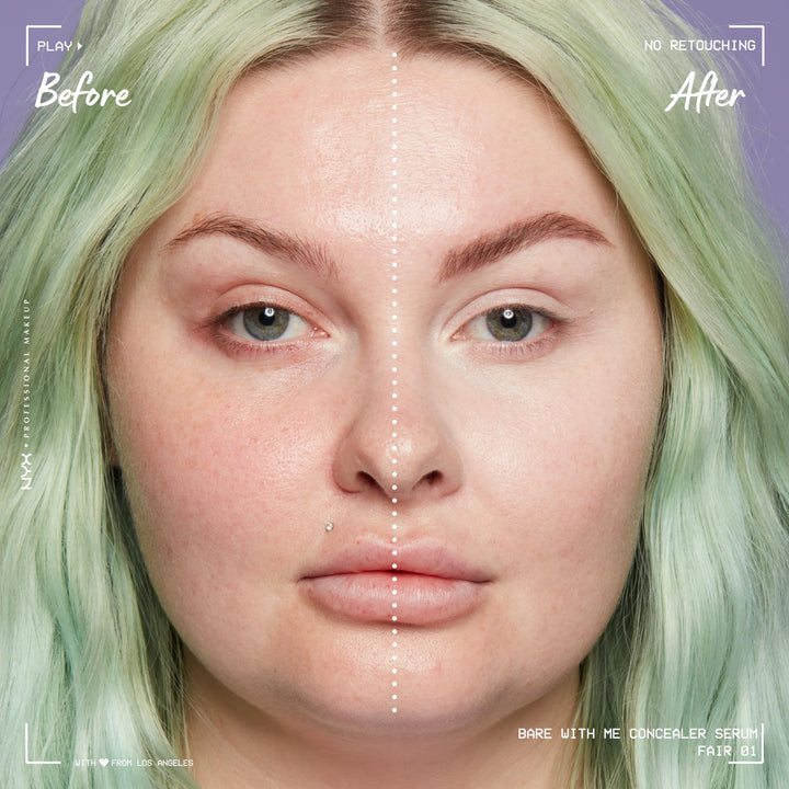 PROFESSIONAL MAKEUP Bare With Me Concealer Serum, Up To 24Hr Hydration - Fair