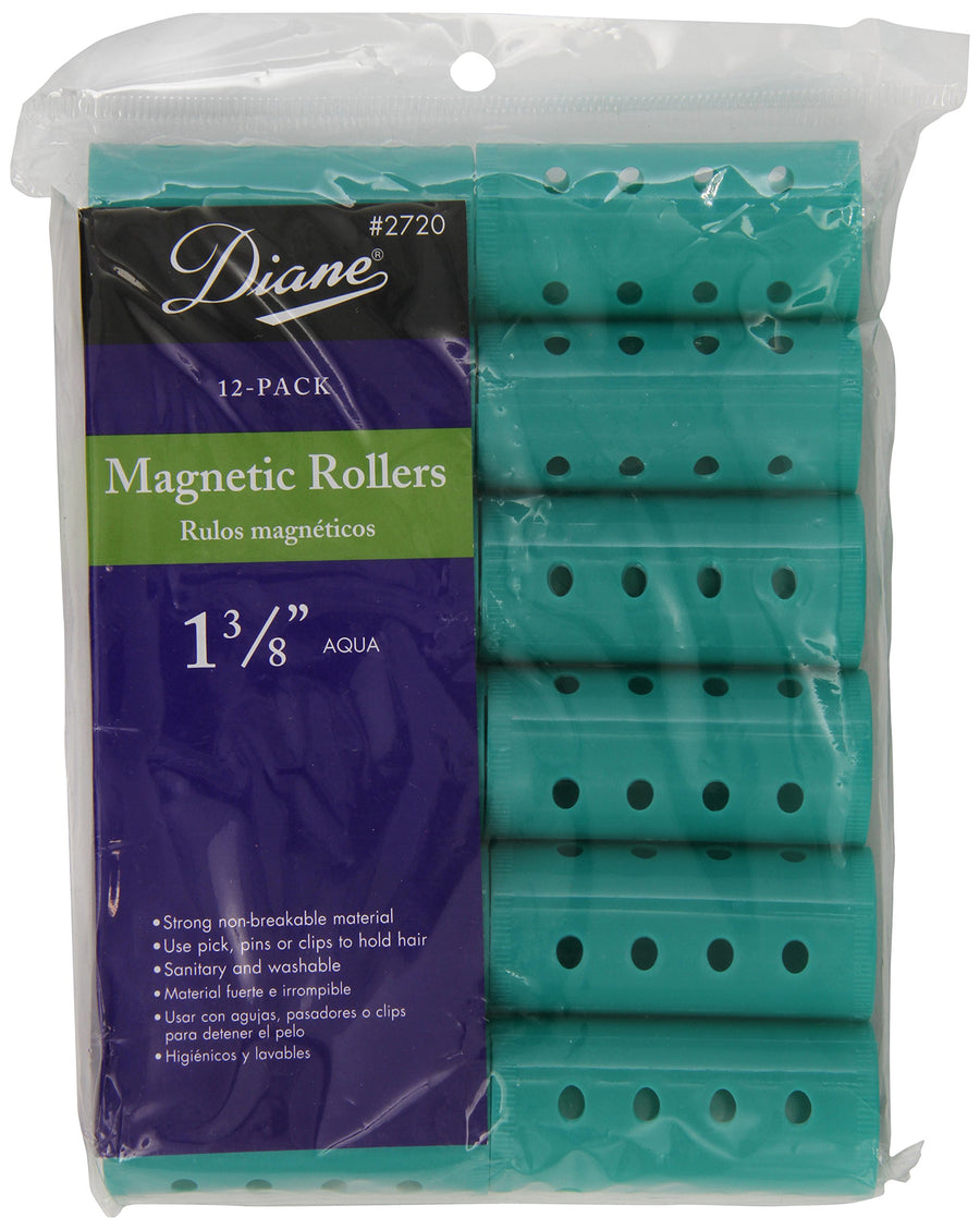 1 3/8 inch : Magnetic Hair Roller, Aqua, 1 3/8 Inch, Strong material, unbreakable material, curls, perm, holds hair in place, perfect for any hair style, sanitary, washable