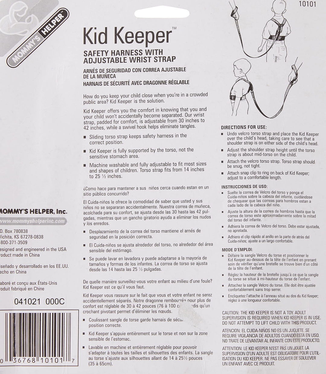 Toddler Leash & Harness for Child Safety - Keep Kids & Babies Close - Padded Shoulder Straps for Children's Comfort - Fits Toddlers w/ Chest Size 14-25.5 Inches - Kid Keeper by Mommy's Helper (Blue)