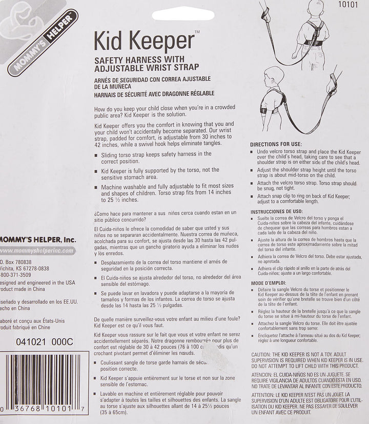 Toddler Leash & Harness for Child Safety - Keep Kids & Babies Close - Padded Shoulder Straps for Children's Comfort - Fits Toddlers w/ Chest Size 14-25.5 Inches - Kid Keeper by Mommy's Helper (Blue)