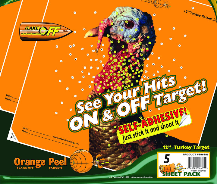 Orange Peel Turkey Target with Flake Off Material and Strong Adhesive for Outdoor, Range, Shooting and Hunting