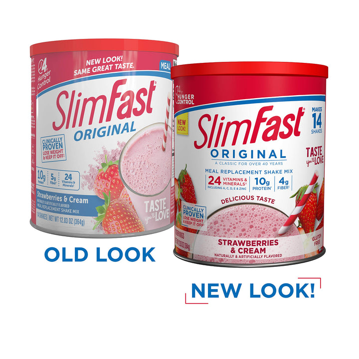 Slim Fast Original, Meal Replacement Shake Mix, Strawberries and Cream, 12.83 Ounce