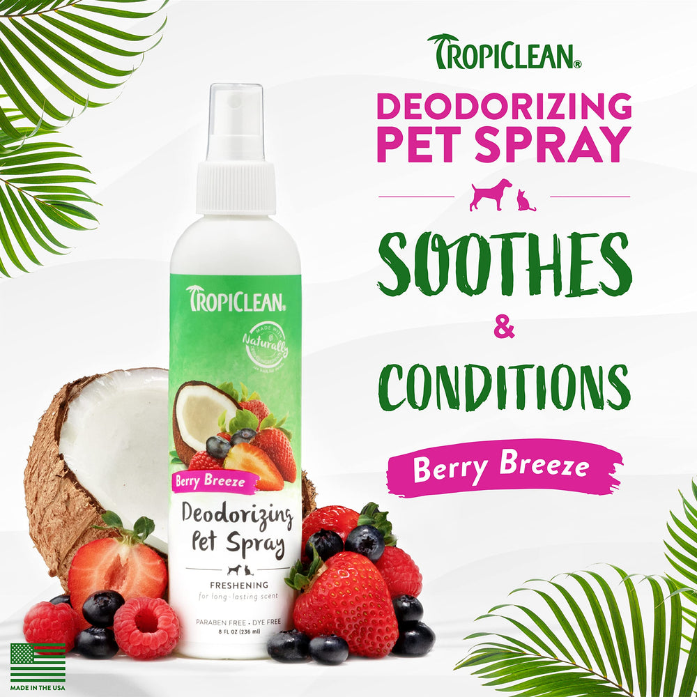 Dog Perfume, Long Lasting Berry Cologne, Deodorizing Spray for Smelly Dogs, After Bath Detangling Spray with Vitamin E, Safe for Cats, 8oz.