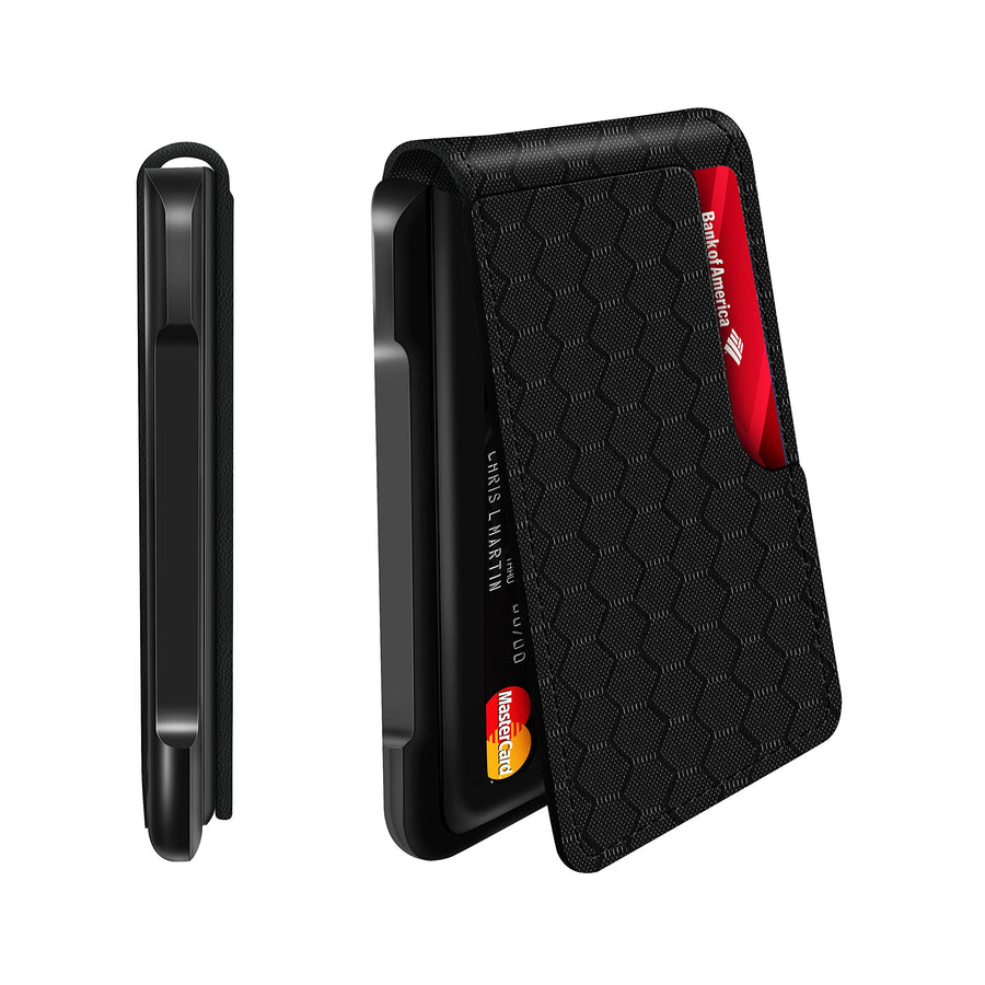 Mens Wallet Tactical Bifold Wallets for Men Metal RFID Blocking Aluminum Money Cards Holder Gifts for Men (Grid)