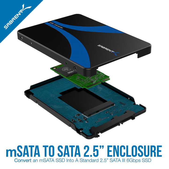mSATA to 2.5 Inch SATA III Aluminum Enclosure Adapter (EC-MSSA)