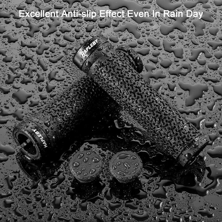 Premium Bike Handlebar Grips, Single Lock-on Professional Mountain Bicycle Handlebar Locking Grips with Anti-Slip, 2PCS Screw and 2PCS Allen Wrench for Free