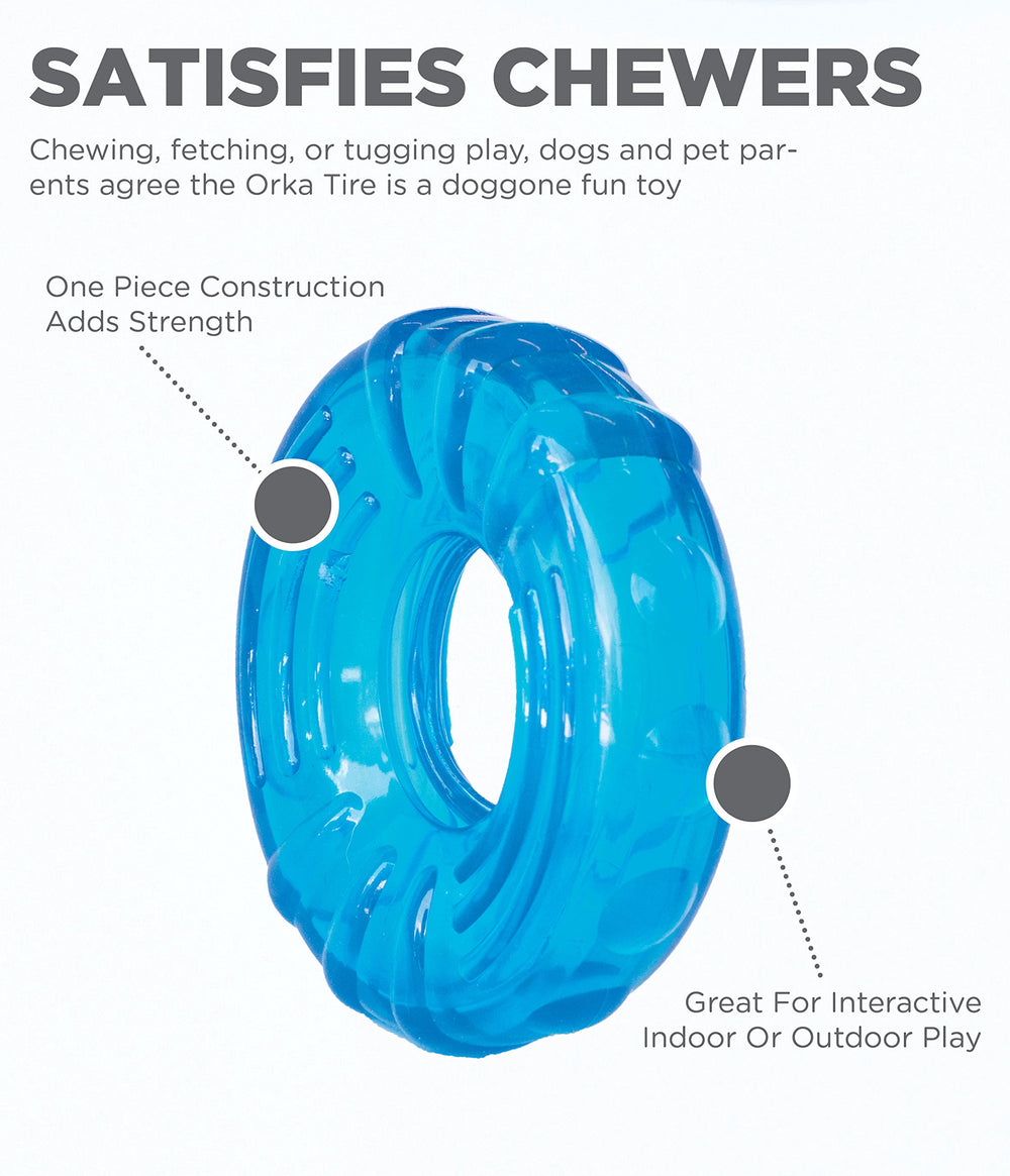 Orka Tire Royal Blue Treat-Dispensing Dog Chew Toy