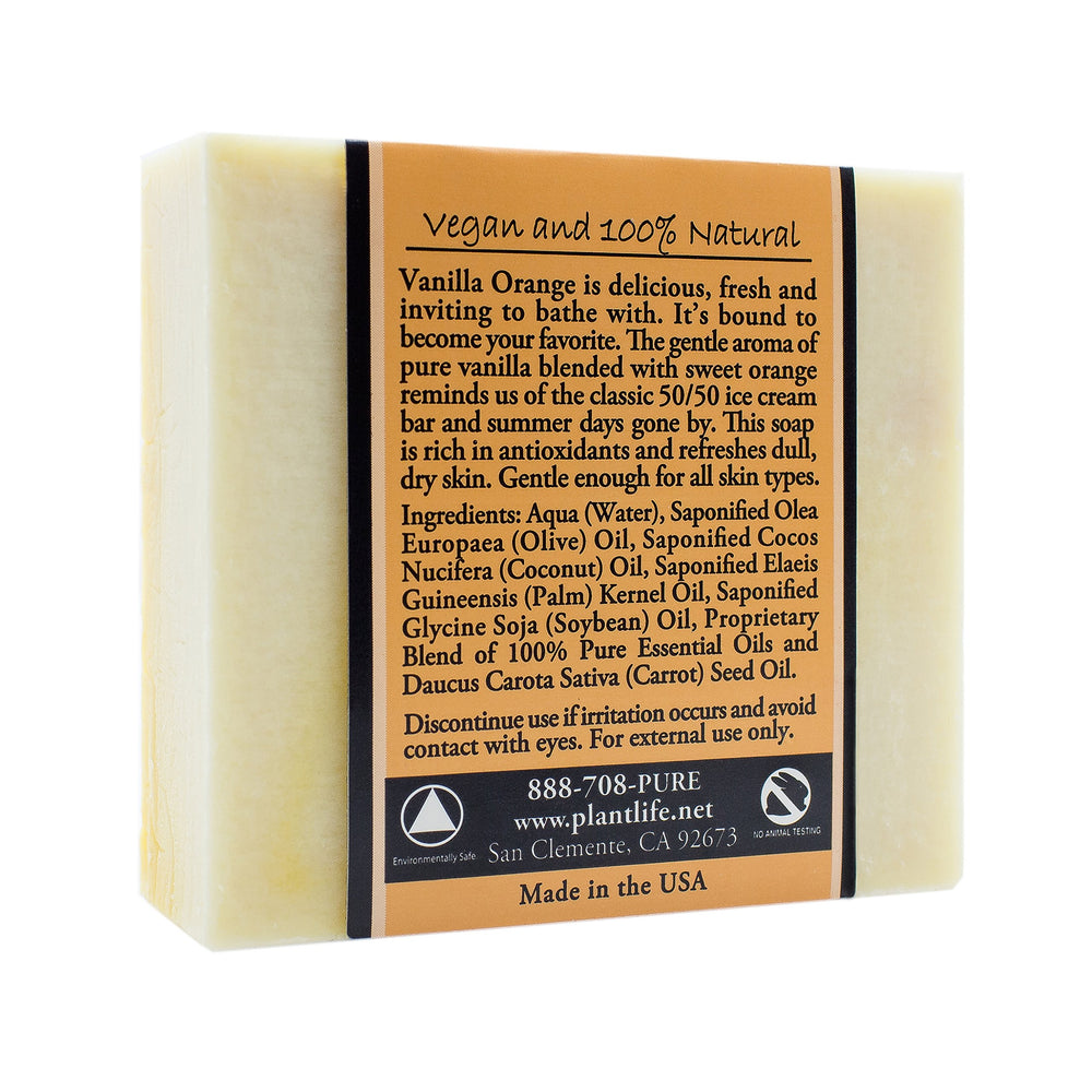 Handmade Vegan Soap Bar with Natural Ingredients and Premium Essential Oils - Vanilla Orange - 4 oz