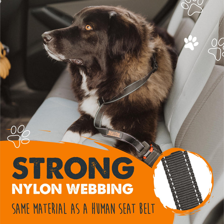 Dog Seat Belt for Car - Safe Distraction Free Driving, Heavy-Duty Design with Aviation Grade Aluminum Carabiner, Adjustable Dog Seatbelt Harness for Small, Medium and Large Pets