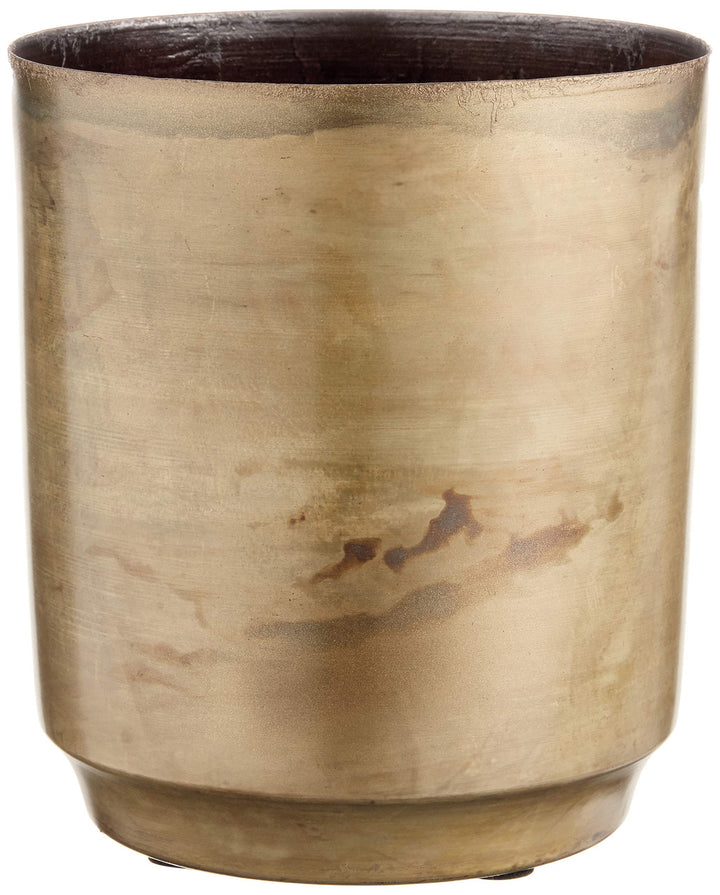 Kalalou NDE1090 Set of Aged Finish Metal Flower Pots, One Size, Brass