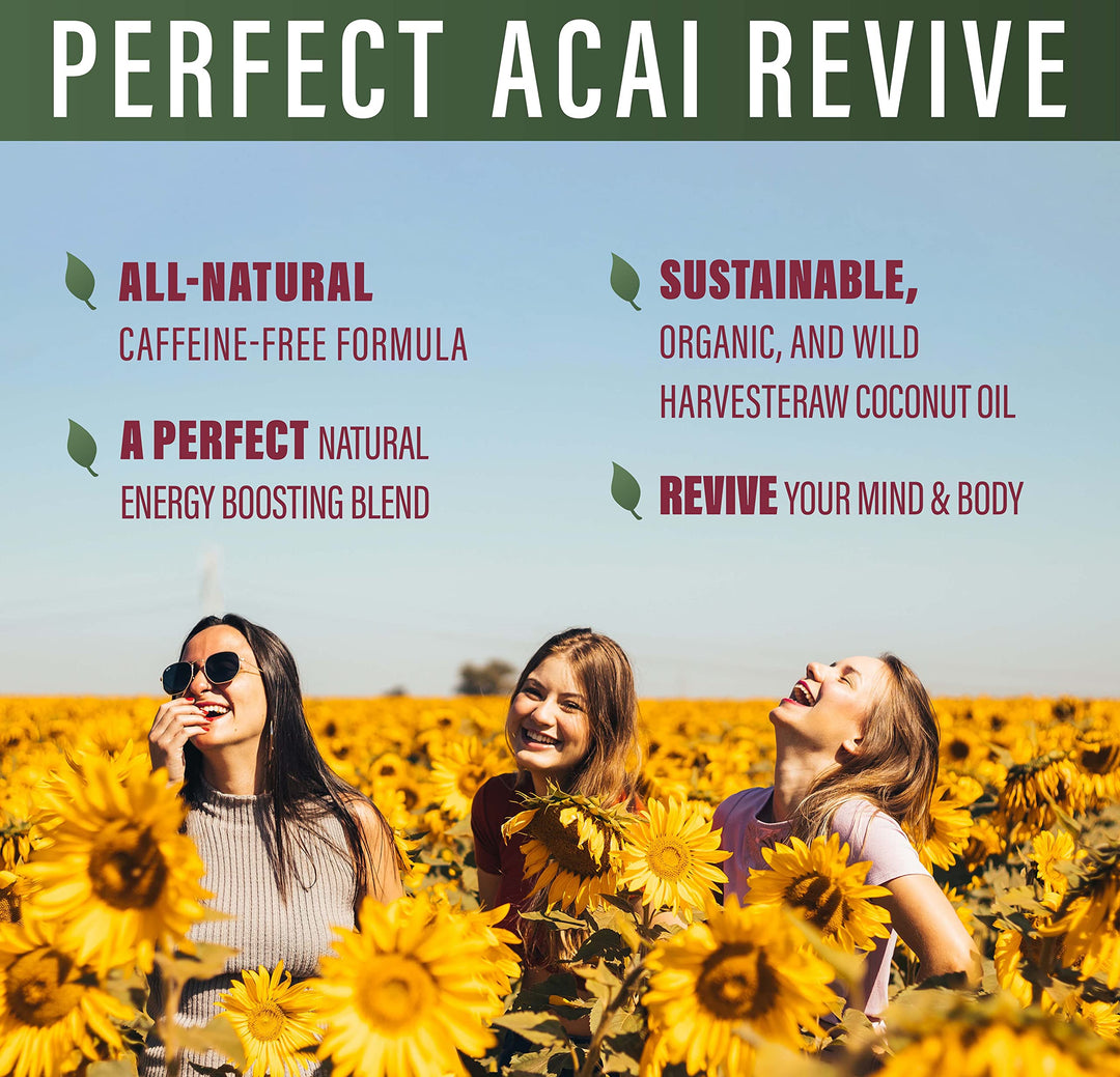 – Perfect Acai Revive – 180 Capsules – Organic Acai, Cordyceps, Grape Seed Extract & Rhodiola Rosea