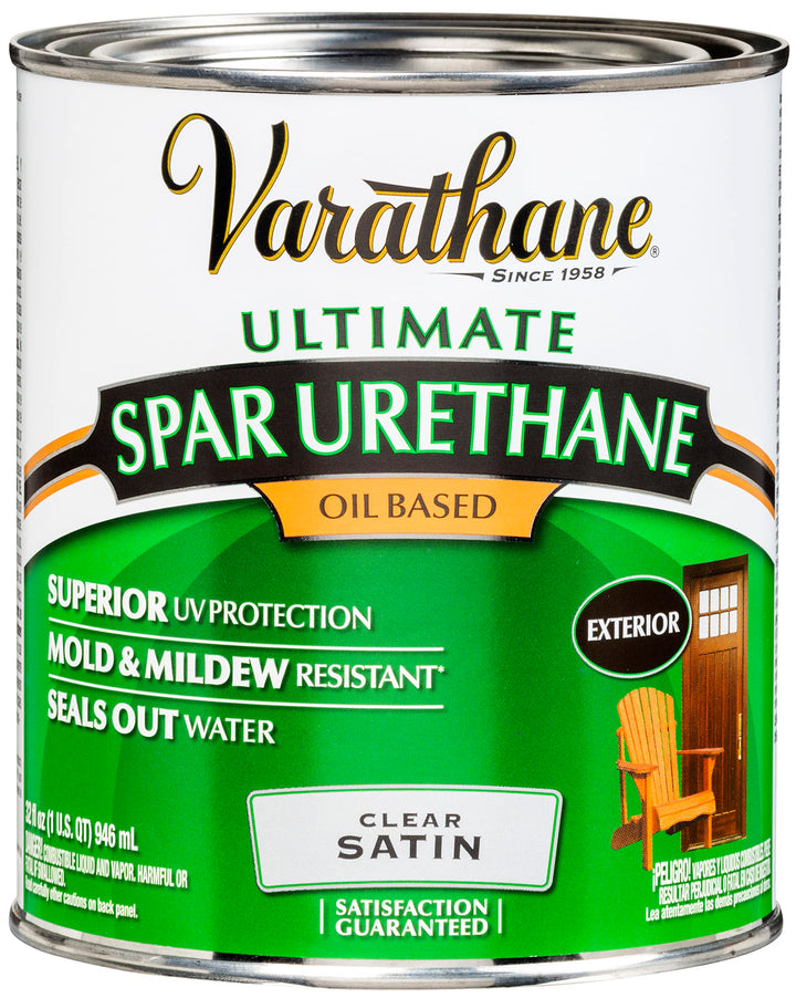 Rust-Oleum 9341H Spar Urethane Wood Varnish/Polish- Outdoor PU (Oil-Based | Satin Clear | 946 ML)