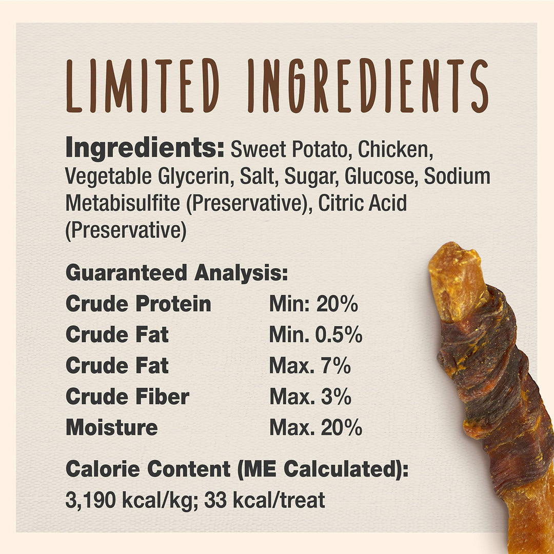 Gourmet Sweet Potato & Chicken Wraps Limited-Ingredient Dog Chews, Healthy and Natural Training Treats for Small and Large Dogs, 28 oz.
