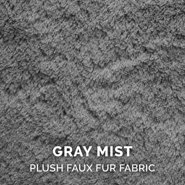 Soft & Cozy Dog Bed for Large Dogs, Refillable w/ Removable Washable Cover & Liner, For Dogs Up to 95 lbs - Plush Faux Fur Bean Bag Style Ball Bed - Gray Mist, XL/Jumbo