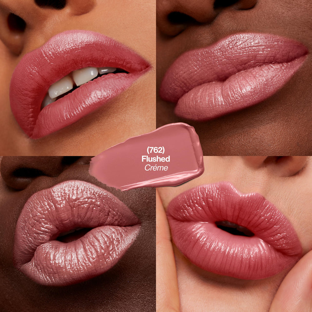 Revlon Super Lustrous Lipstick, High Impact Lipcolor with Moisturizing Creamy Formula, Infused with Vitamin E and Avocado Oil in Pink, Flushed (762)