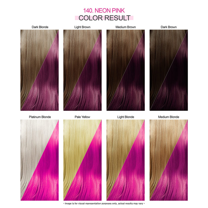 Semi-Permanent Haircolor #140 Neon Pink 4 Ounce (118ml) (3 Pack)