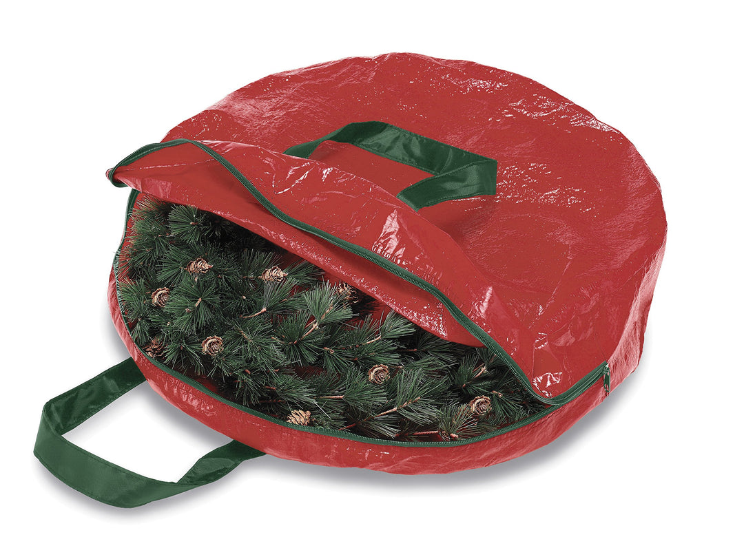 Whitmor Christmas Wreath & Garland Storage for 24 Wreath,Red