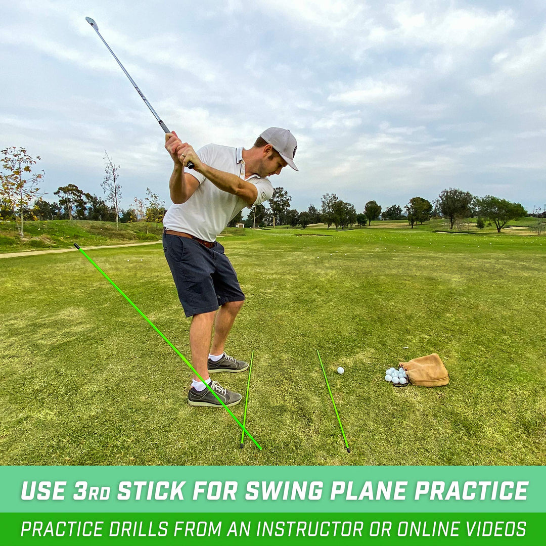 Golf Alignment Training Sticks 3 Pack - 48 Inch Golf Alignment Aid Practice Rods
