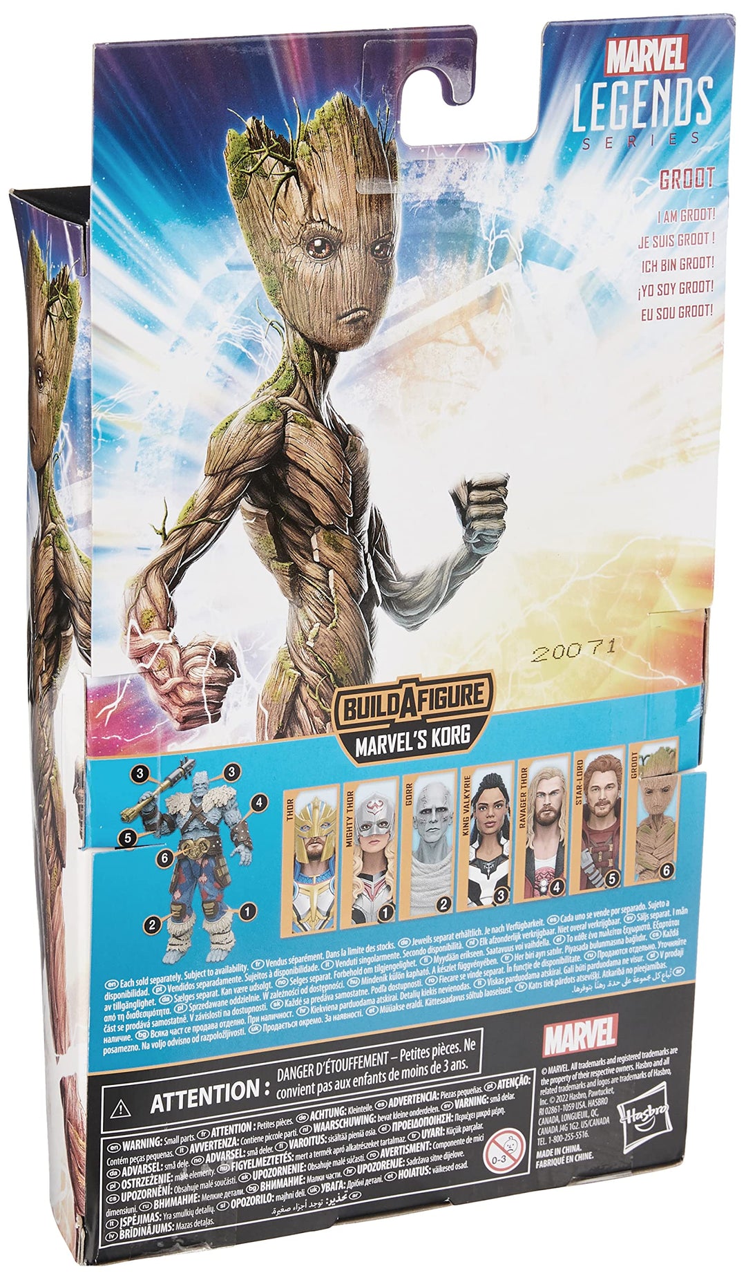 Legends Series Thor: Love and Thunder Groot Action Figure 6-inch Collectible Toy, 4 Accessories, 1 Build-A-Figure Part