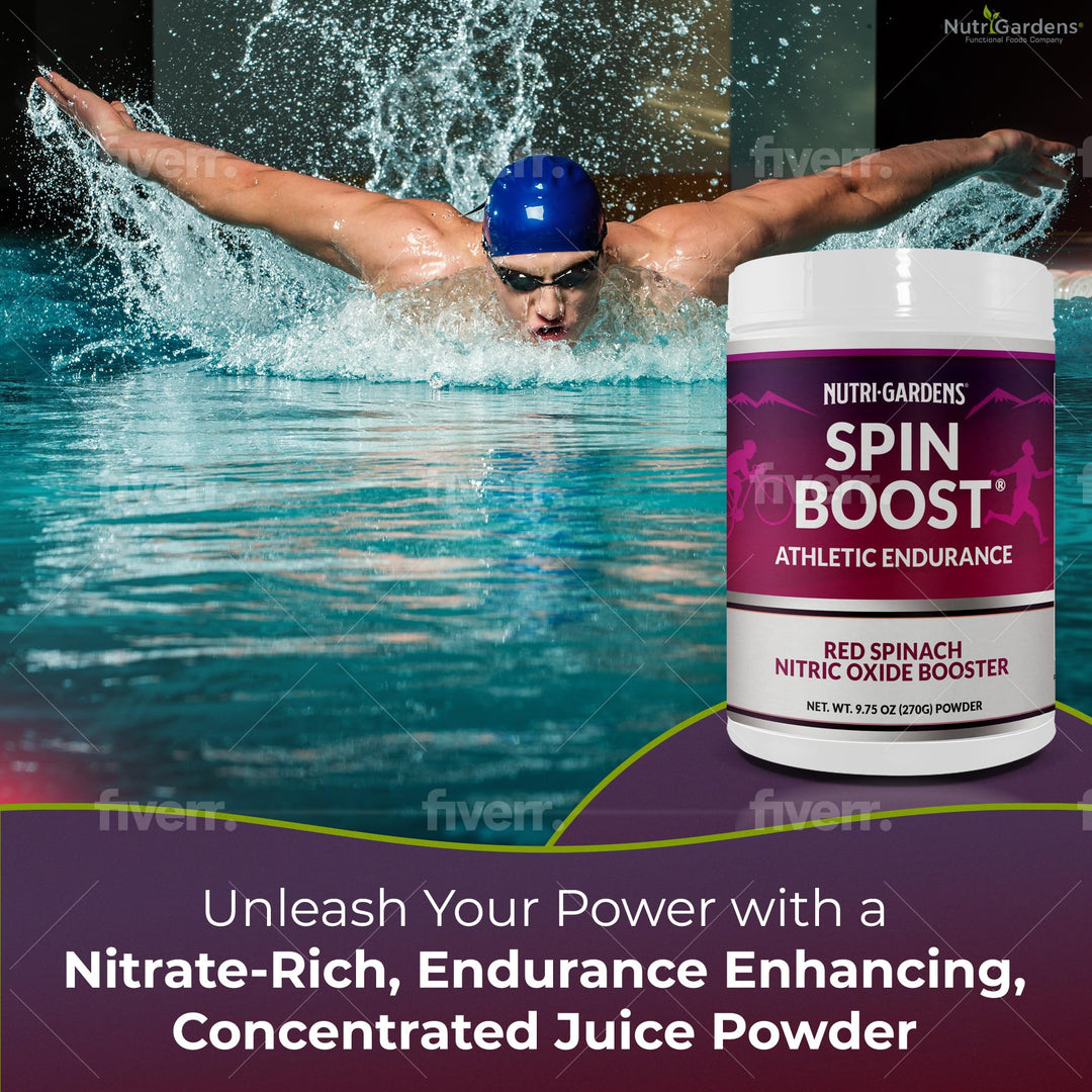 Spin Boost Nitric Oxide Red Spinach Nitrate Pre-Workout Powder Concentrated Super Juice Powder with Beets for Athletic Endurance