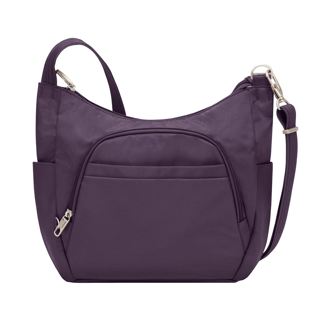 Anti-Theft Cross-Body Bucket Bag, Purple, 14 X 11.5 X 3