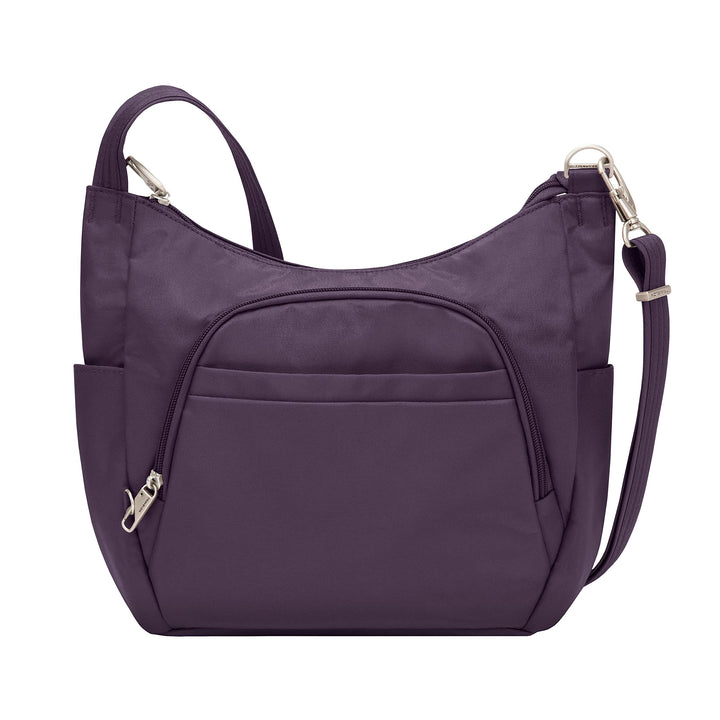 Anti-Theft Cross-Body Bucket Bag, Purple, 14 X 11.5 X 3