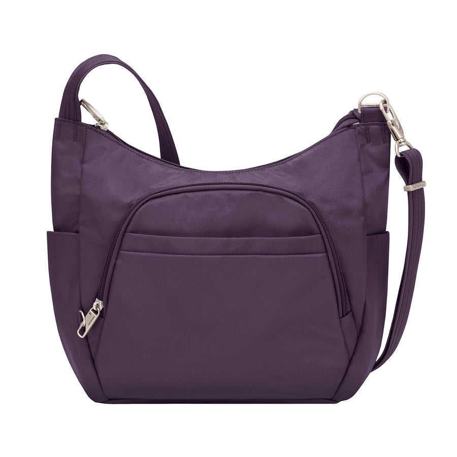 Anti-Theft Cross-Body Bucket Bag, Purple, 14 X 11.5 X 3
