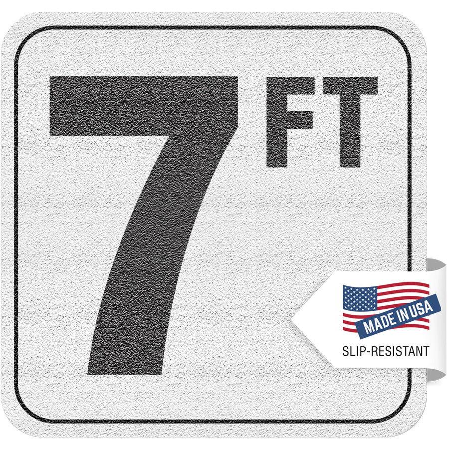 , 7FT Pool Depth Markers, 6x6 Inches Vinyl w/ 4 Font Pool Stickers, Swimming Pool Number Markers, Pool Safety Signage, Adhesive Pool Depth Markers Stickers for Decks, Made in USA
