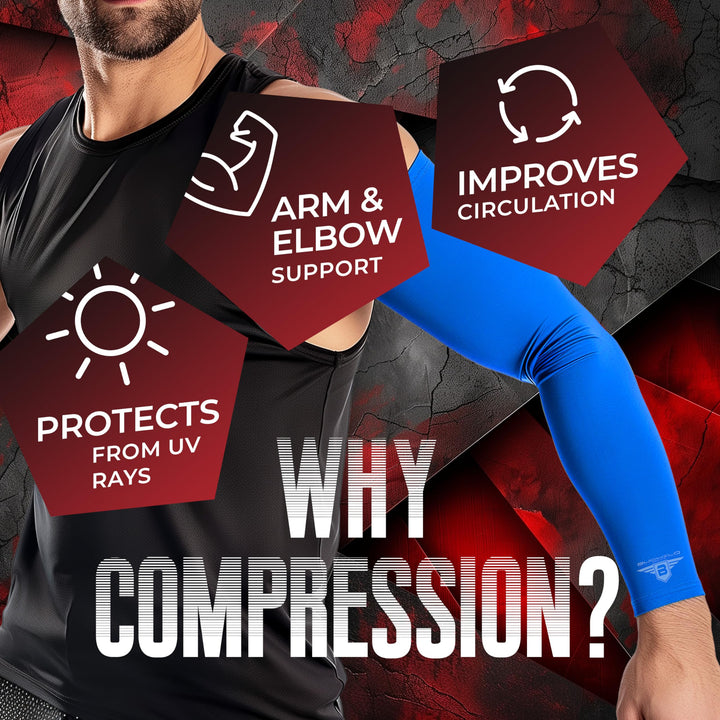 Bucwild 1 Pair Sports Arm Cooling Sun Protection Compression Arm Sleeves - Youth & Adult Sizes - Baseball Basketball Golf Tennis Running (White, Small (Youth)
