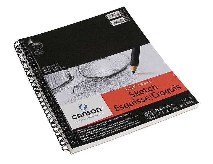 702-193 Universal Sketch Pad, Side Wire Bound, 11” x 14”, White