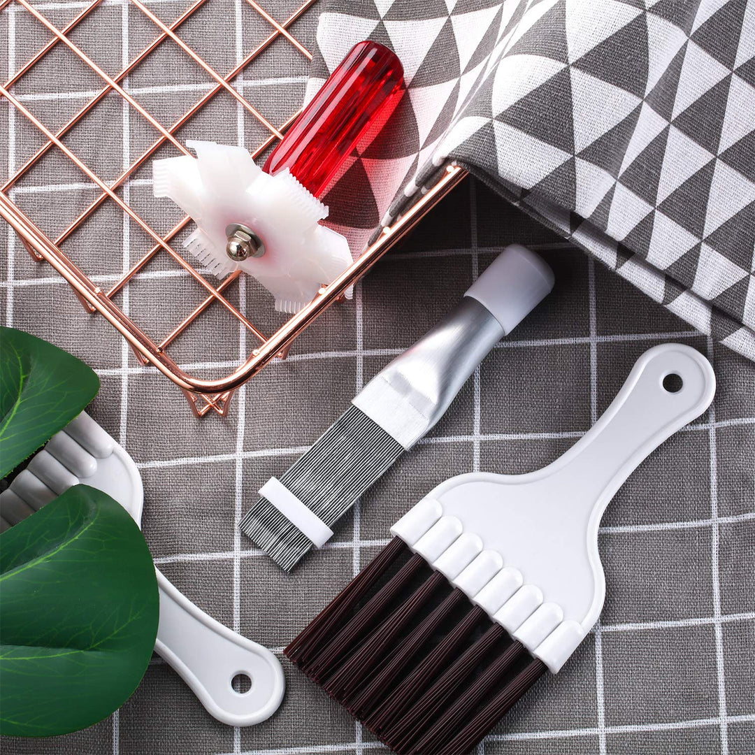 4 Pieces Air Conditioner Condenser Fin Cleaning Brush Coil Condenser Brush AC Fin Comb Stainless Steel Air Refrigerator Fin Cleaner Whisk Brush, 3 Styles
