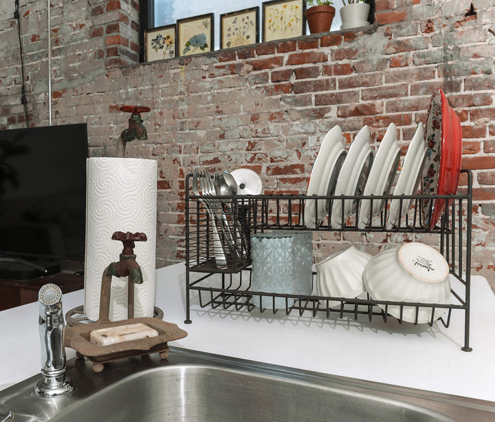 Rustic Metal Soap Dish with-Faucet