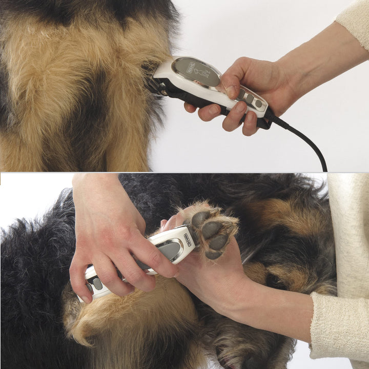 Pet-Pro Corded Clipper & Battery Trimmer Pet Grooming Combo Kit for Dogs with Light to Thick Coats, The Brand Used by Professionals - Model 9284