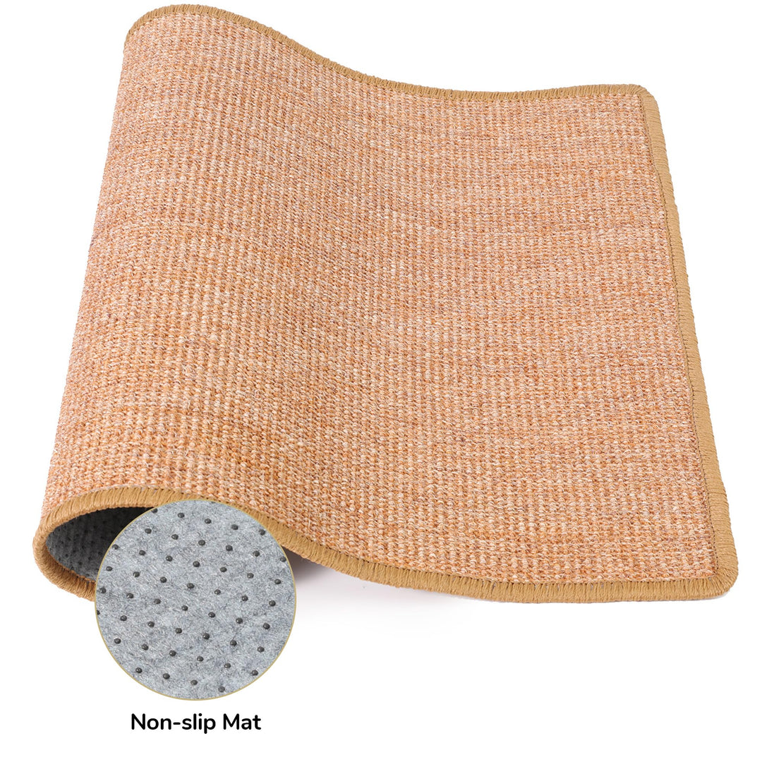 Cat Scratcher Mat, 23.6 X 31.5 Inch Natural Sisal Cat Scratch Mats, Horizontal Cat Floor Scratching Pad Rug, Protect Carpets and Sofas Brown