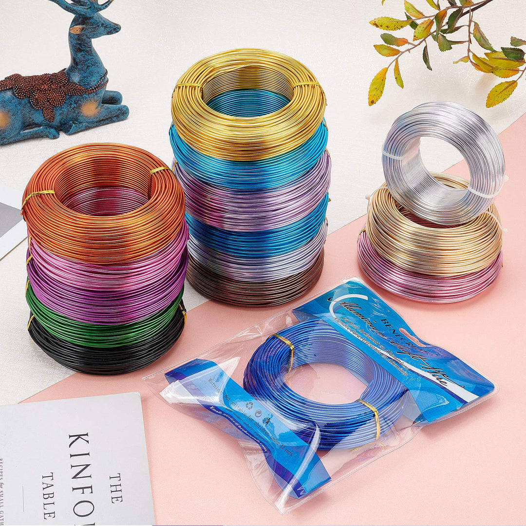 180 Feet 12 Gauge Silver Aluminum Wire Bendable Metal Sculpting Wire for Bonsai Trees, Floral, Home Decors and Other Arts Crafts Making