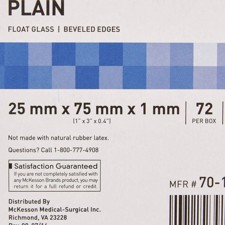 Premium Microscope Slides, Plain, Float Glass, Beveled Edges, 25 mm x 75 mm x 1 mm, 72 Count