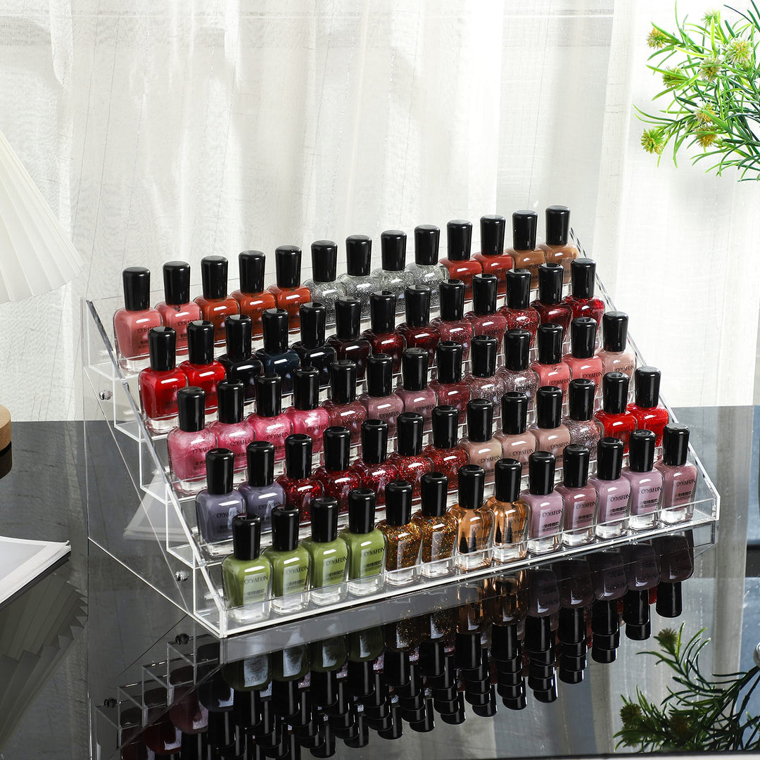 48 Bottles of 6 Layers Clear Nail Polish Rack,Nail Polish Storage Organizers And Storage Box,Clear Paint Bottles Holder And Essential Oil Organizer,Pack of 1