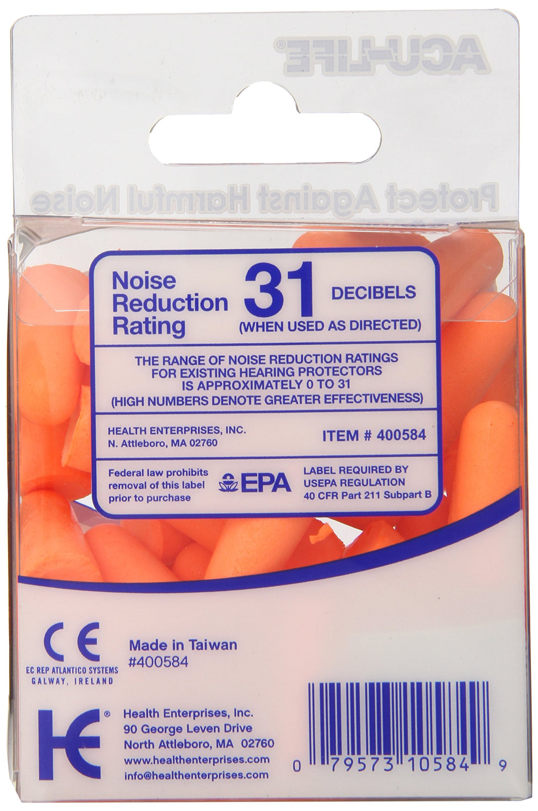 Health Enterprises Foam Ear Plugs, 18 Count