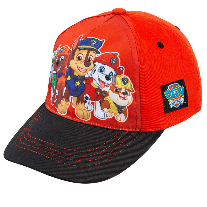 Nickelodeon Paw Patrol Boys Cotton Baseball Cap, Chase with Friends Age 2-5 Red/Black