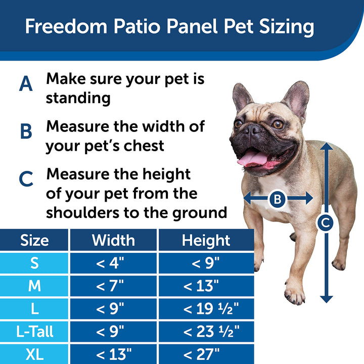 1-Piece Sliding Glass Pet Door for Dogs & Cats - Adjustable Height 75 7/8 to 80 11/16- Medium, Satin, No-Cut Install, Aluminum Patio Panel Insert, Great for Renters or Seasonal Installation