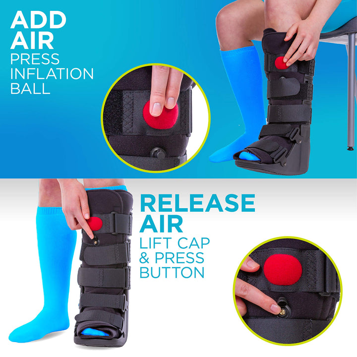 Tall Pneumatic Walking Boot | Orthopedic CAM Air Walker & Inflatable Surgical Leg Cast for Broken Foot, Sprained Ankle, Fractures or Achilles Surgery Recovery (Small)