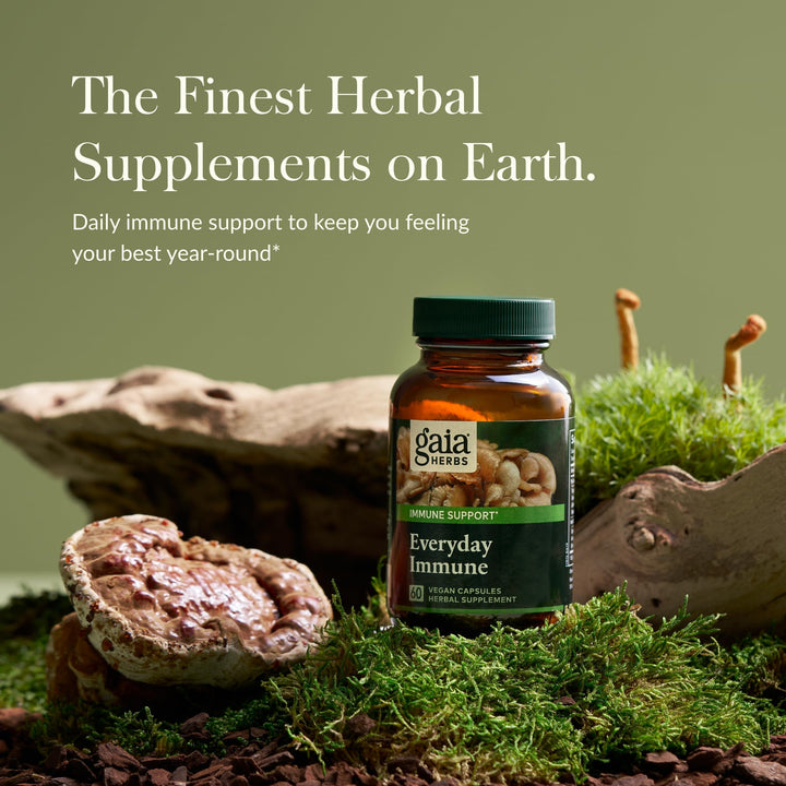 Everyday Immune Mushrooms&Herbs-Immune Support Supplement to Help Aid Overall Wellness* -with Turmeric Curcumin, Astragalus, Cordyceps, and Chaga Mushrooms-60 Vegan Capsules(30-Day Supply)