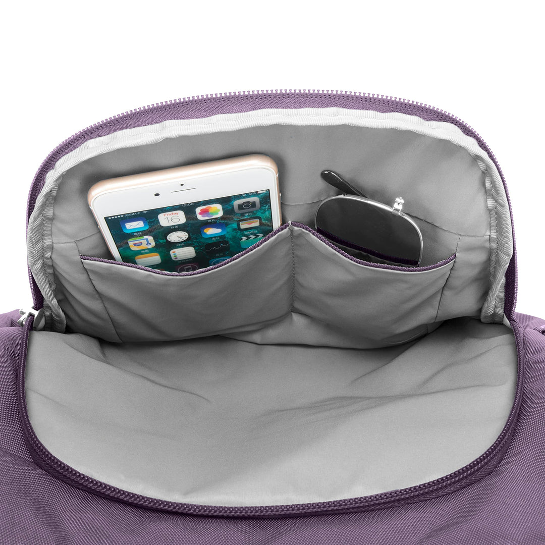 Anti-Theft Cross-Body Bucket Bag, Purple, 14 X 11.5 X 3