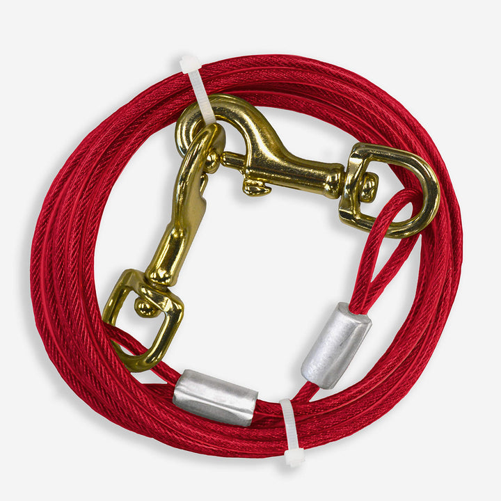 Puppy Dog Tie Out Cable Red Puppy (15 Feet)