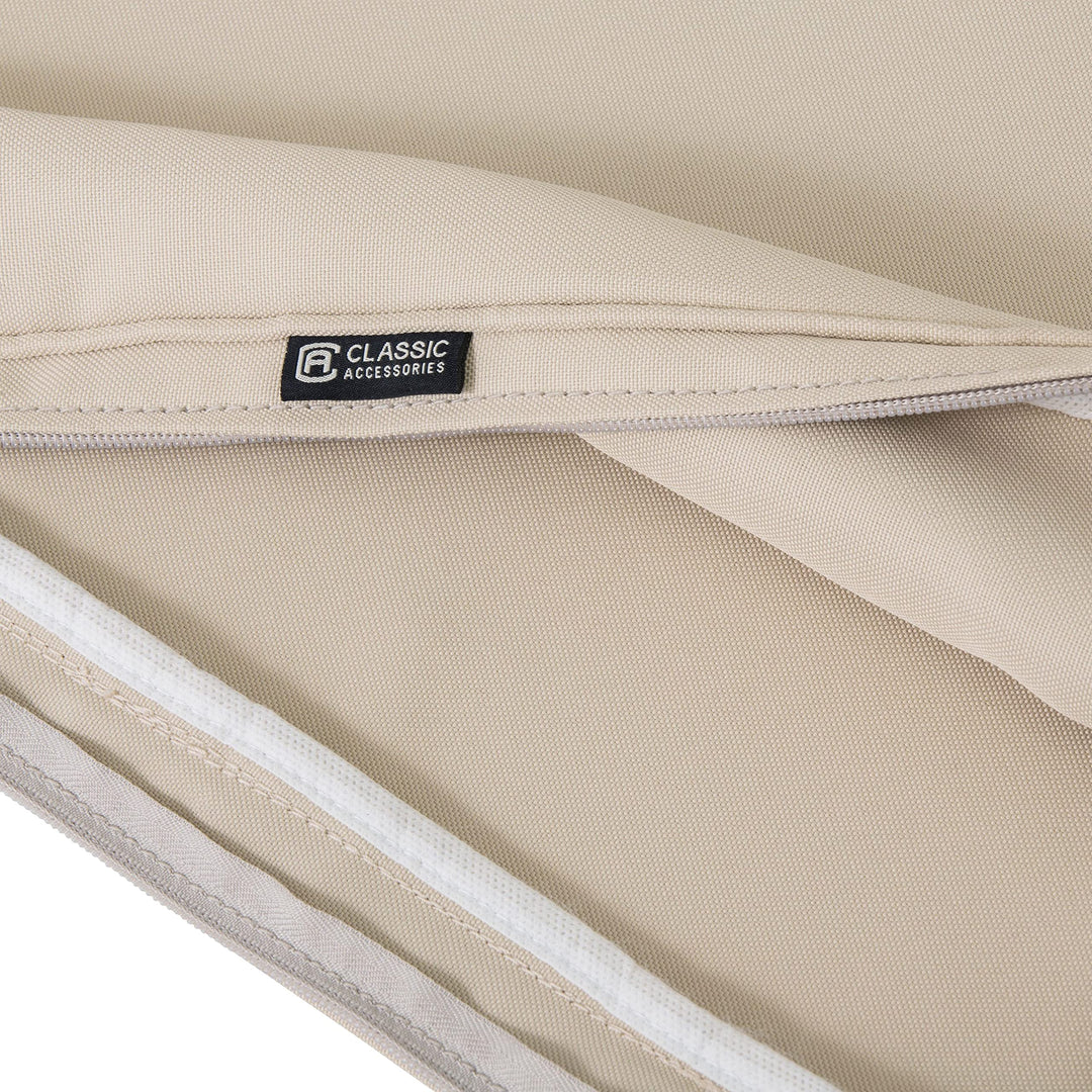 Montlake Water-Resistant 23 x 22 x 4 Inch Outdoor Back Cushion Slip Cover, Patio Furniture Cushion Cover, Antique Beige, Patio Furniture Cushion Covers