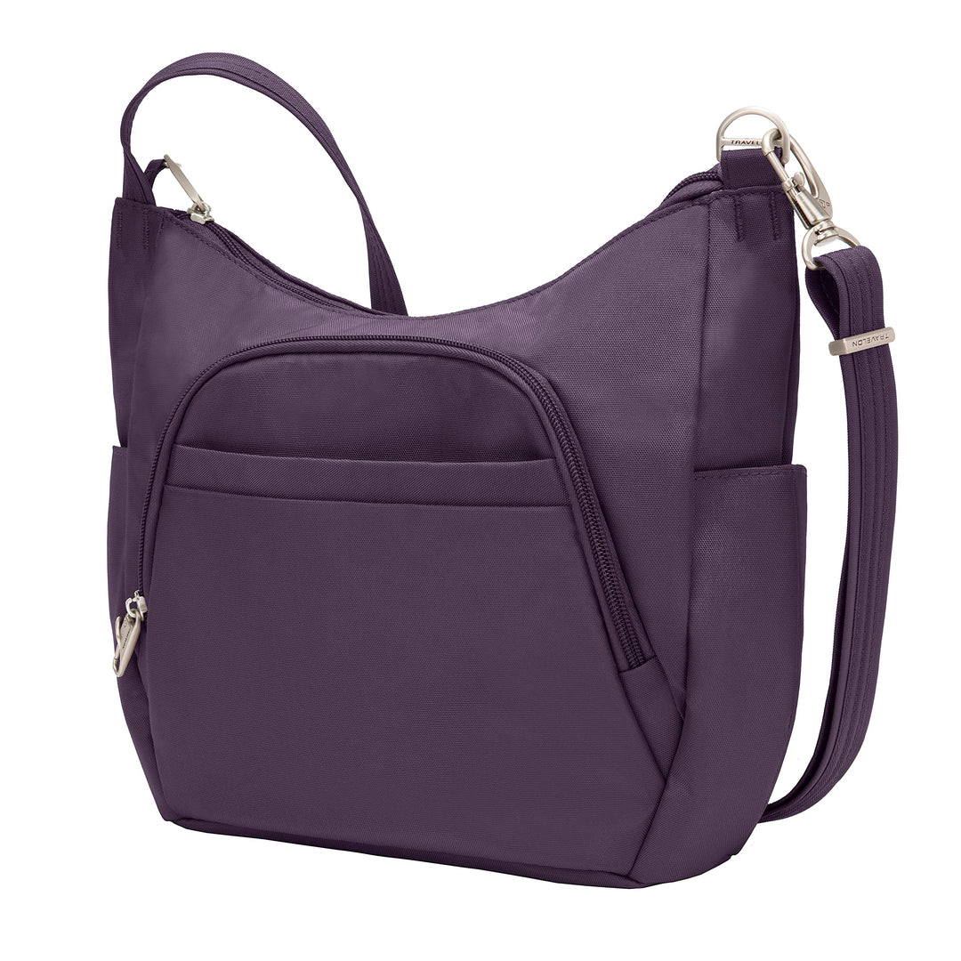 Anti-Theft Cross-Body Bucket Bag, Purple, 14 X 11.5 X 3