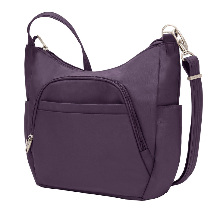 Anti-Theft Cross-Body Bucket Bag, Purple, 14 X 11.5 X 3