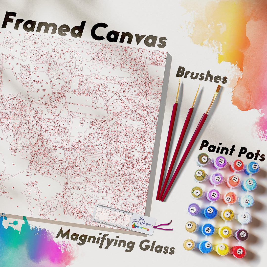 Paint by Numbers for Adults Framed Canvas - Adult Paint by Number Kits on Canvas - Paint by Number for adults Frame - DIY Painting by Numbers for Adults - Number Painting for Adults Lakeside