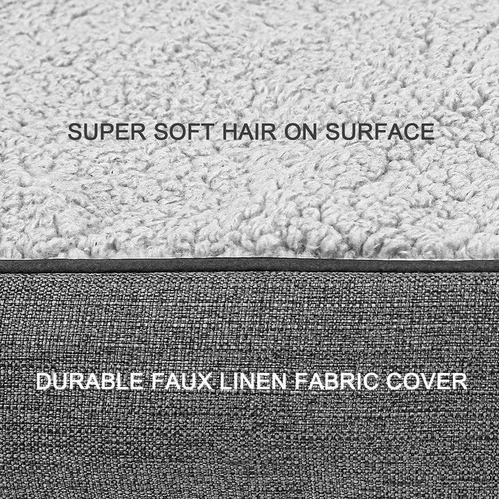 Orthopedic Dog Bed, Bolster Couch Dog Bed for Large Dogs, Removable Washable Cover Pet Bed, Foam Nonskid Dog Mat