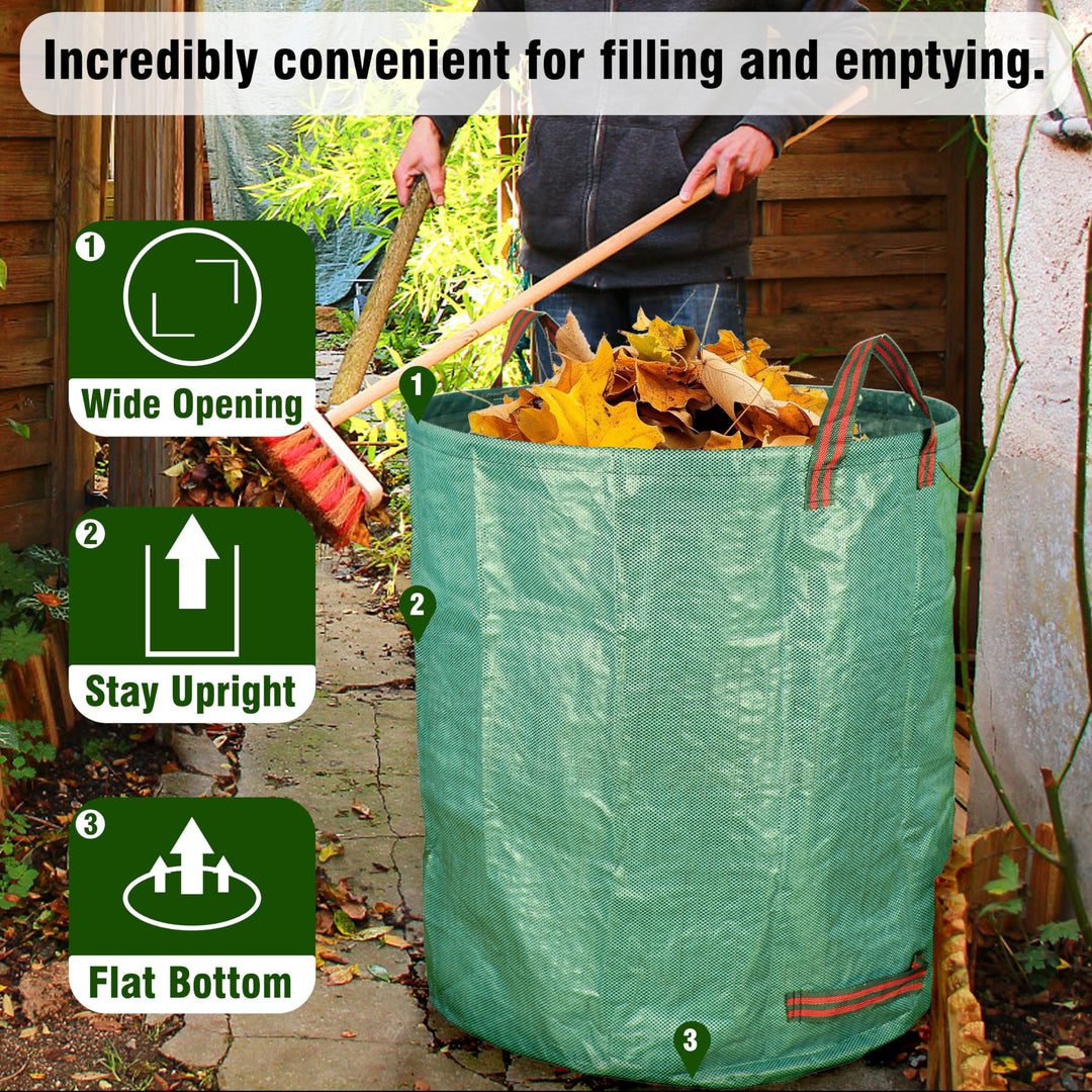 3-Pack 72 Gallons Garden Bag - Reuseable Heavy Duty Gardening Bags, Lawn Pool Garden Leaf Waste Bag